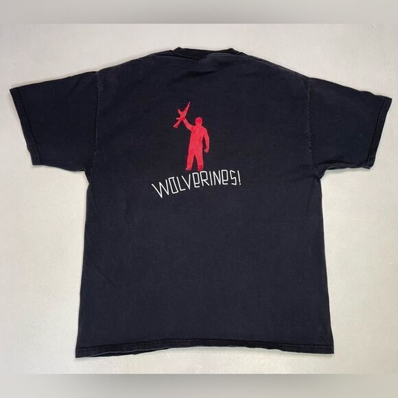 The Chair Is Against The Wall Wolverines Graphic T-shirt Men Large Black - Picture 1 of 9